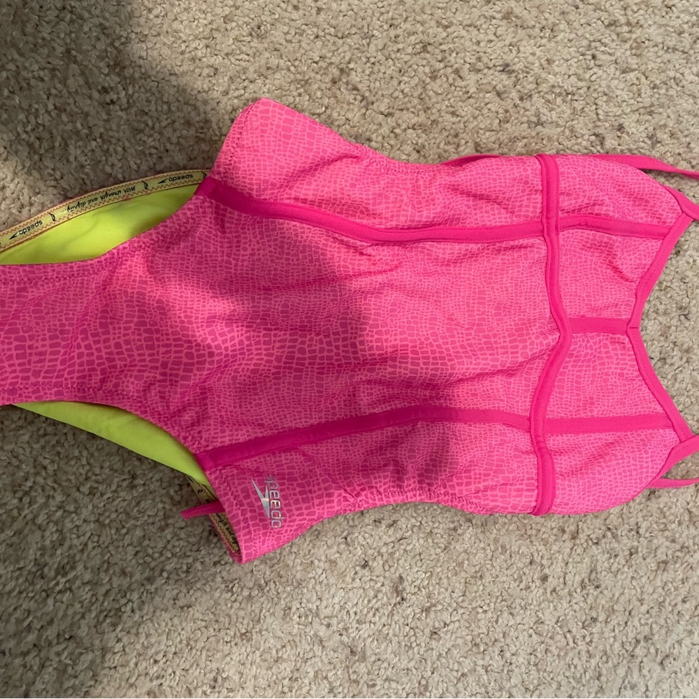 Pink and Yellow Speedo Swimsuit